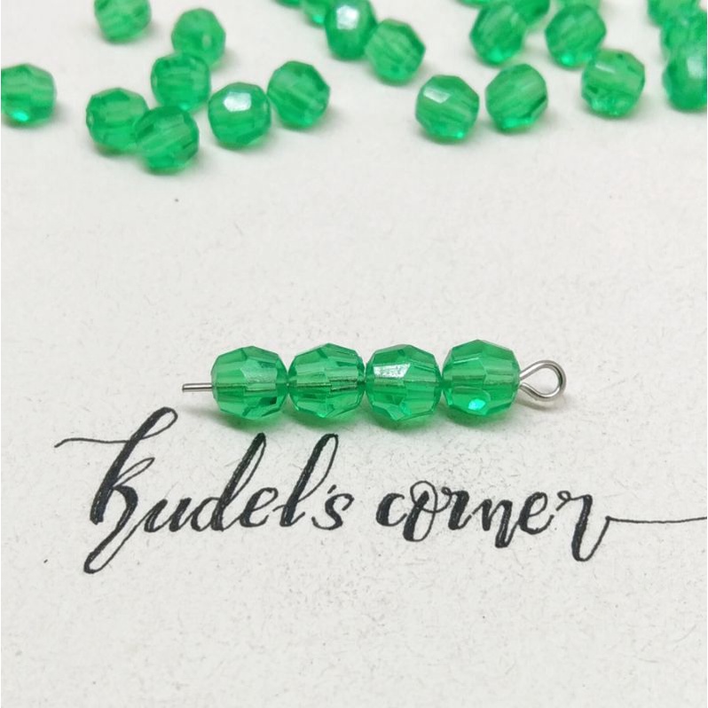 25gr manik kaca ACR segi ukuran 6mm