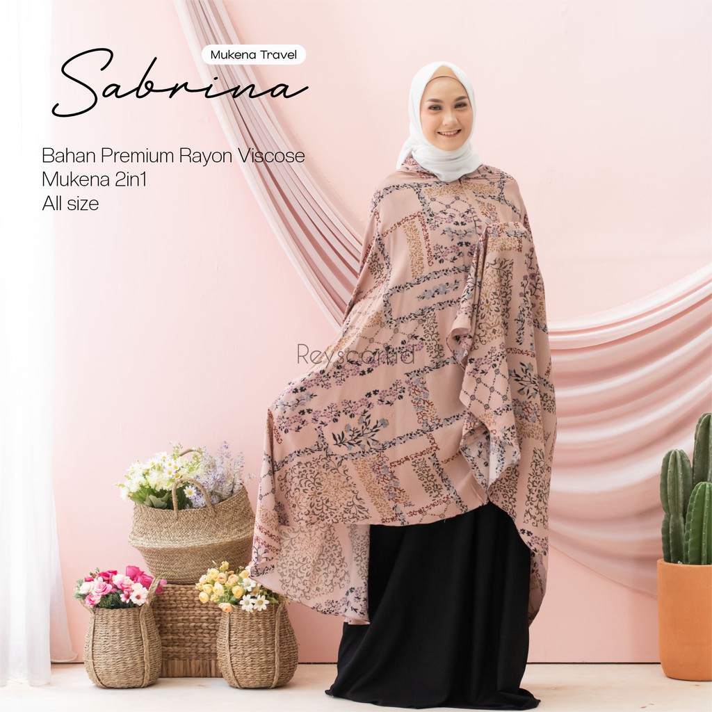 Mukena 2in1 Travel Sabrina By Reyscarf Mukena Dewasa Rayon Premium Eksklusif Adem Nyaman Dipakai I Bisa COD