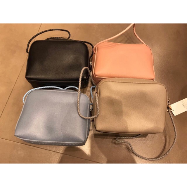 SOLID COLOR RECTANGLE CROSSBODY BAG MINISO