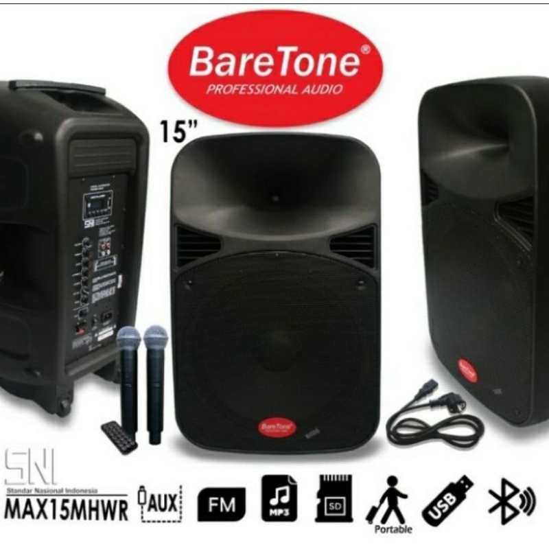 speaker meting portable baretone 15 mhwr speaker bloutut