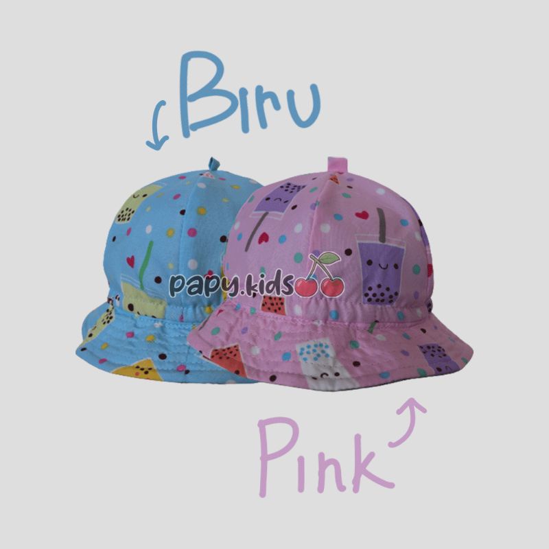 Topi Bucket Kirut Bayi LBH13 / Topi Bucket Karakter / Topi bayi