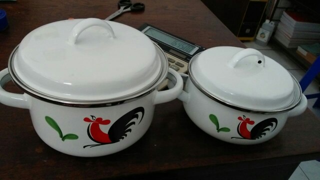Panci Enamel 16cm Motif Ayam