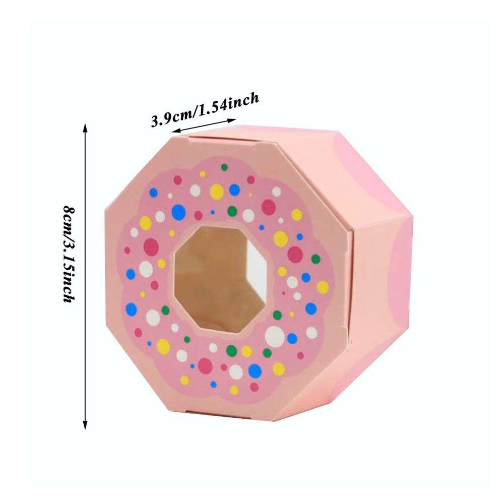 Solighter 10 Pcs Donat Candy Box Dekorasi Pesta Ulang Tahun Kertas Kraft Perlengkapan Pernikahan Kemasan Coklat Case