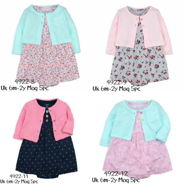 Set Cardigan bayi  CarterLove SNI/ dress romper bayi/ baju bayi import