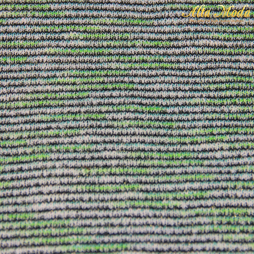 

Alta Moda Stretch Lurex White Green Mix In Stripe (1M)