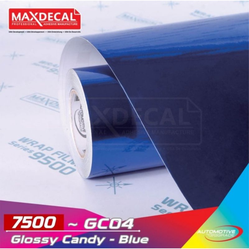 Sticker Maxdecal GC04 Blue Glossy Candy Biru Metalik Premium Wrap