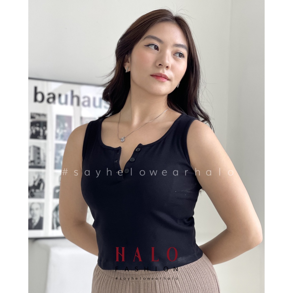 [HaloFashion] Rachel Sexy Crop Top Tank Top Basic Top Korean Fashion