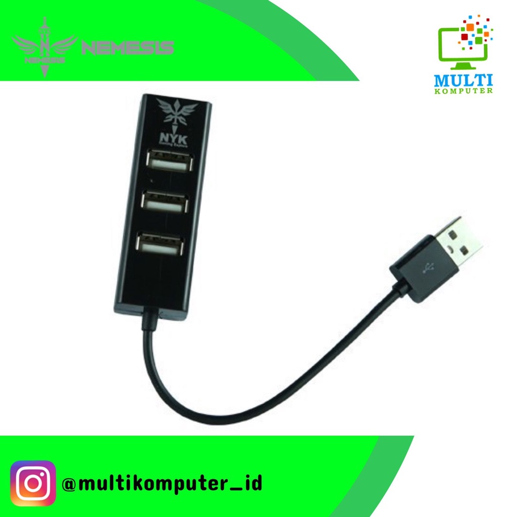 USB HUB 2.0 4 PORT NYK H-1 Support 2x1TB H 1 H-01 H01 Hitam Putih H 01