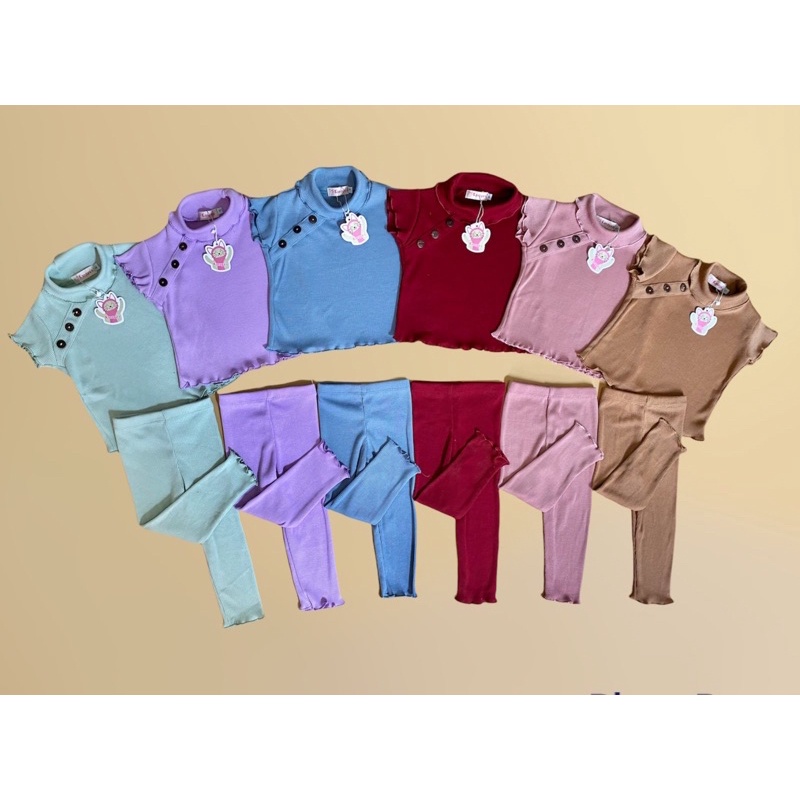 MIKAYLA SET |SETELAN ANAK CEWEK MODEL TURTLENECK |baju anak perempuan