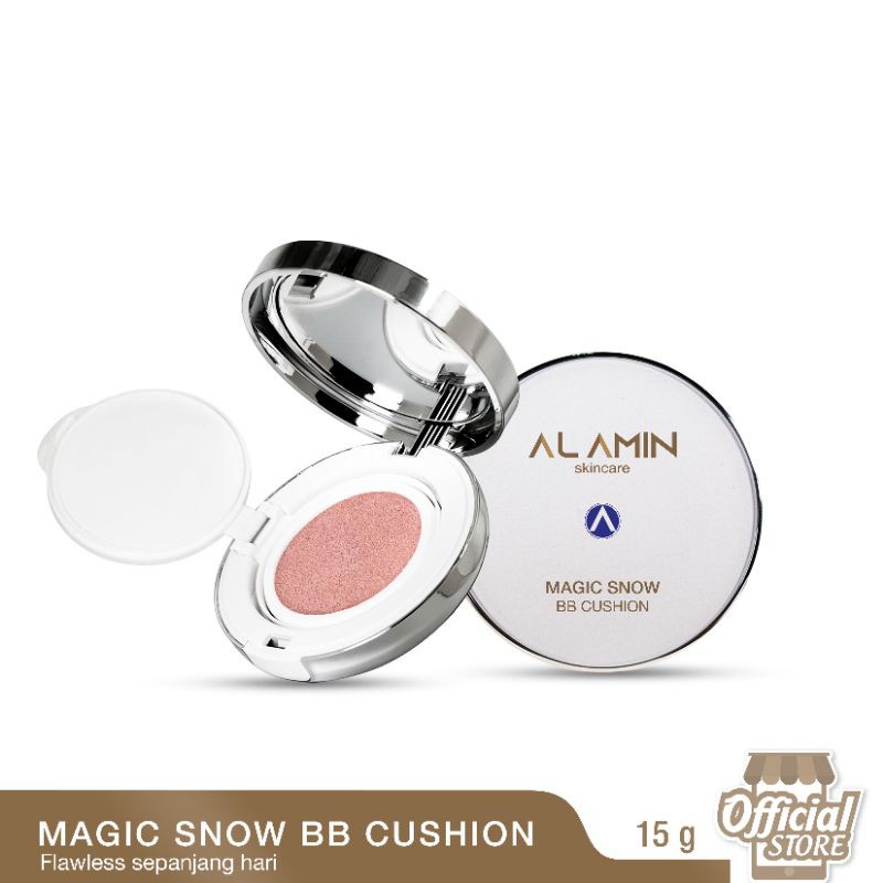 Alamin BB  Cushion  Magic Snow | Flawless/ Coverage For Normal Skin/Sensitif Skin/Glowing |