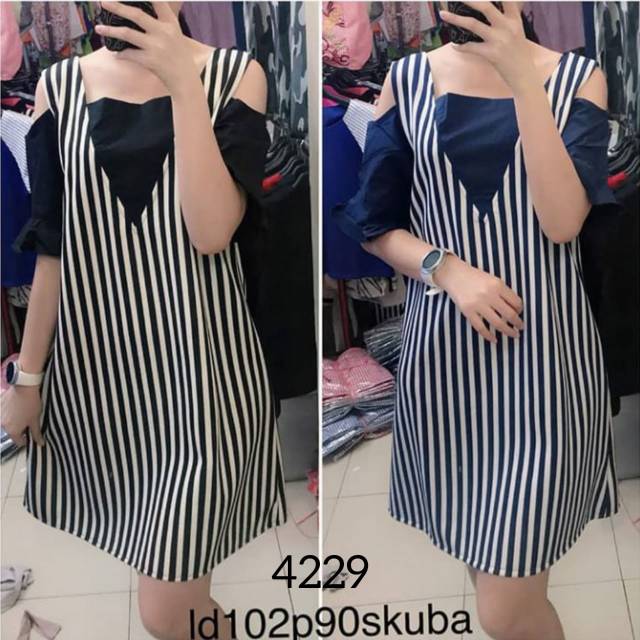 Pakaian wanita dress scuba import 64709