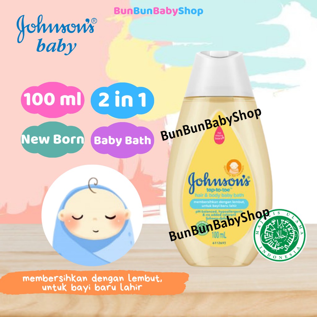 100ml Johnson’s Hair &amp; Body Baby Bath New Born Perlengkapan Mandi Bayi Baru Lahir Sabun Perawatan