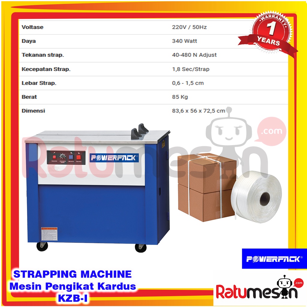 

Strapping Machine / Mesin Pengikat Kardus Semi Otomatis KZB-I POWERPACK