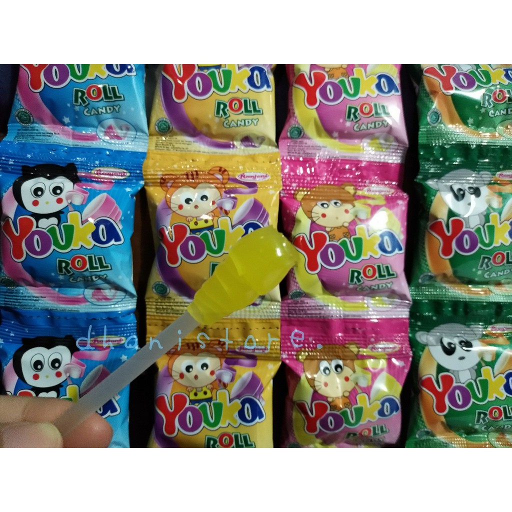 

Youka Roll Candy (1Renceng isi 10pcs) Permen Jeli Gulung Ranjani