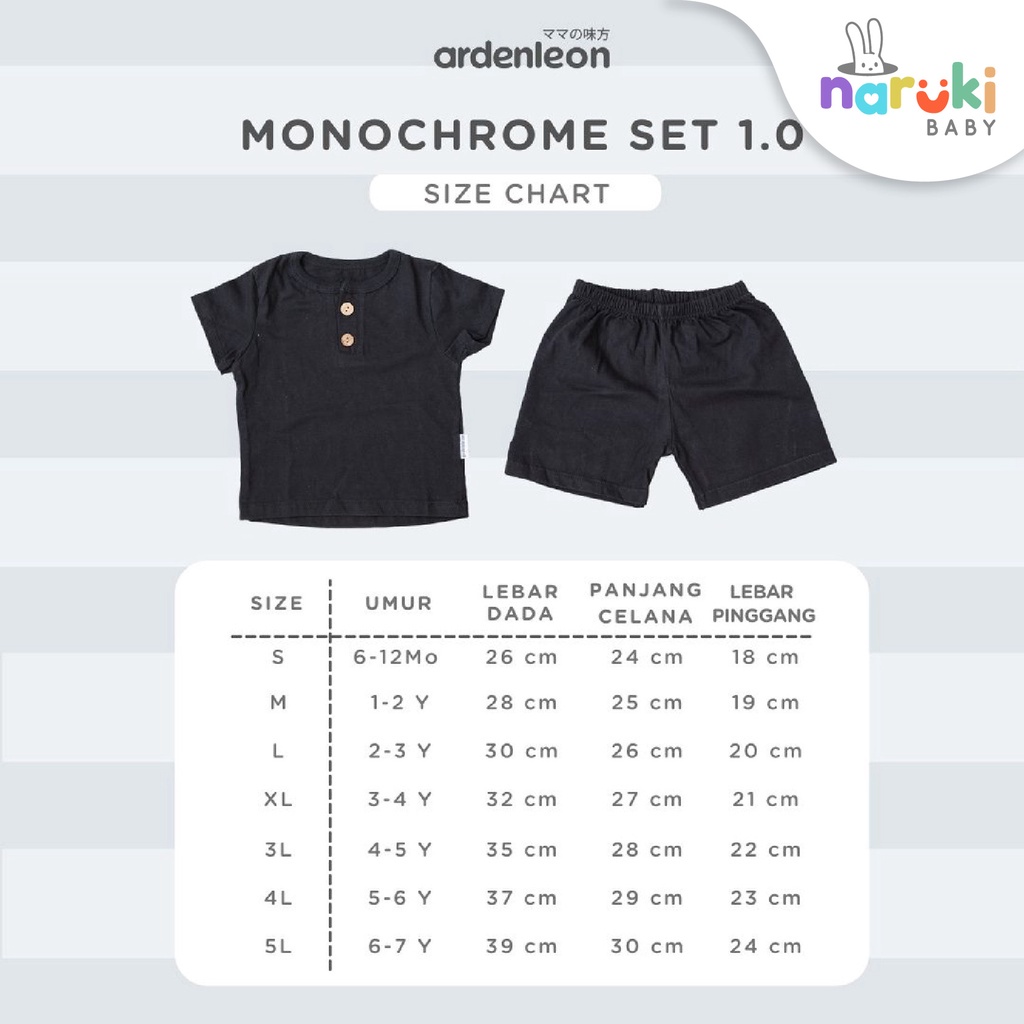 Ardenleon Monochrome Set Kids Arden Leon Baju Setelan Anak