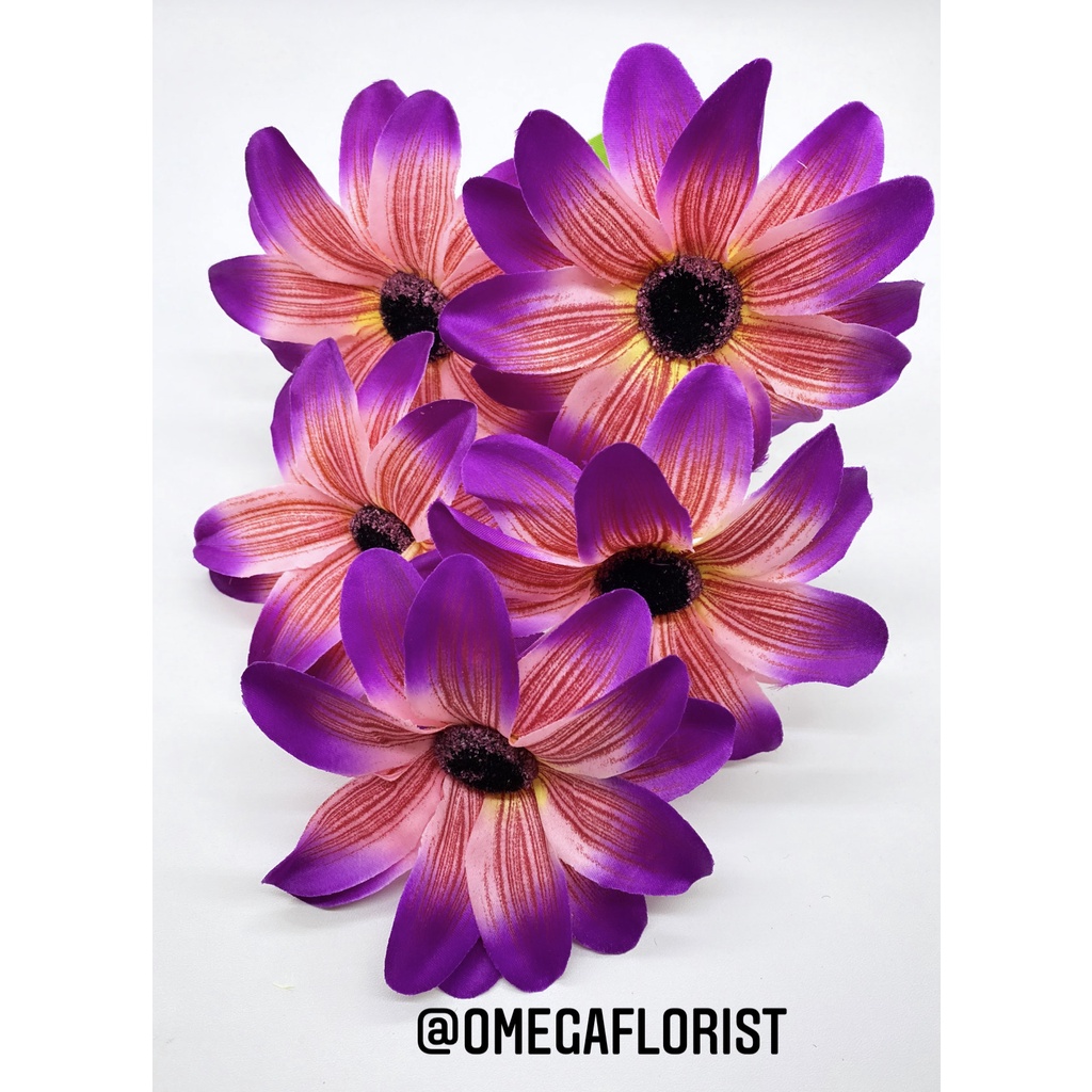 Dahlia Garis Artificial Bunga Artificial/Bunga Plastik/Bunga Dekorasi/Dekorasi Pernikahan/Pernikahan-Ungu