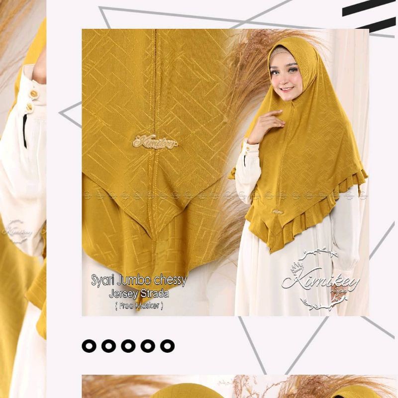 128 CHESSY SYARI JUMBO ORI KIMIKEY HIJAB | JILBAB INSTAN KERUDUNG ORIGINAL-1