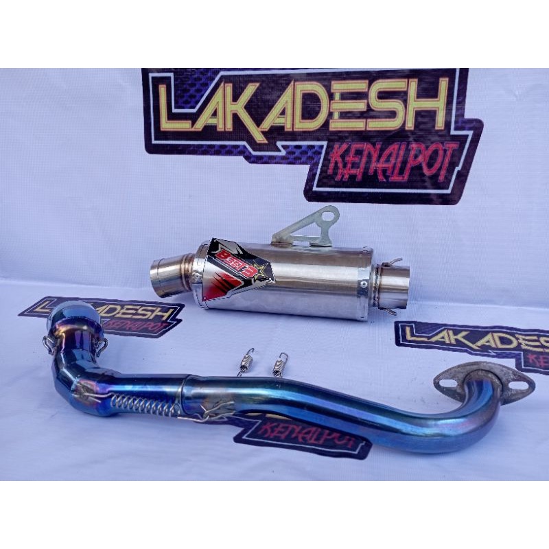 KNALPOT BEST 3 LEHER BLUEMOON (INLET 38/50) BEAT MIO VARIO AEROX SCOOPY NMAX PCX ADV LEXI GENIO DLL