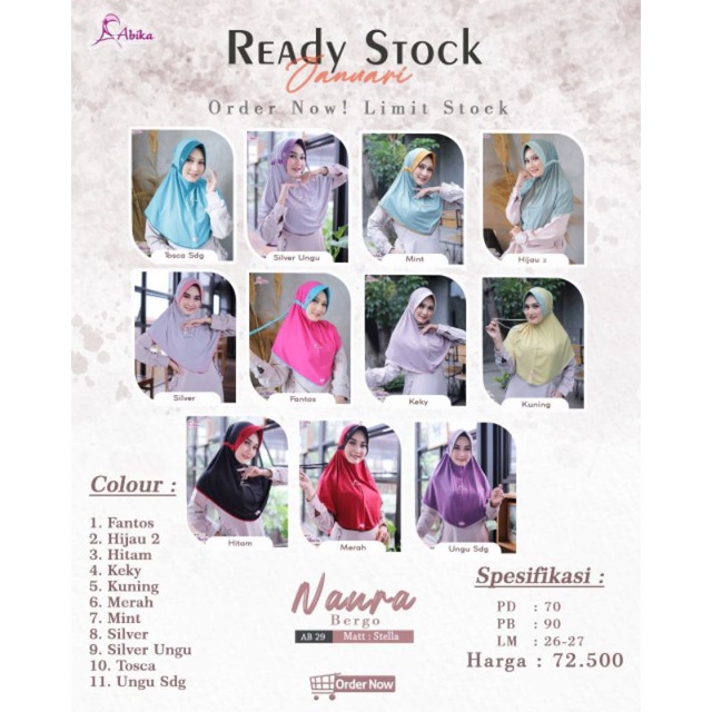 Hijab Bergo Naura abika