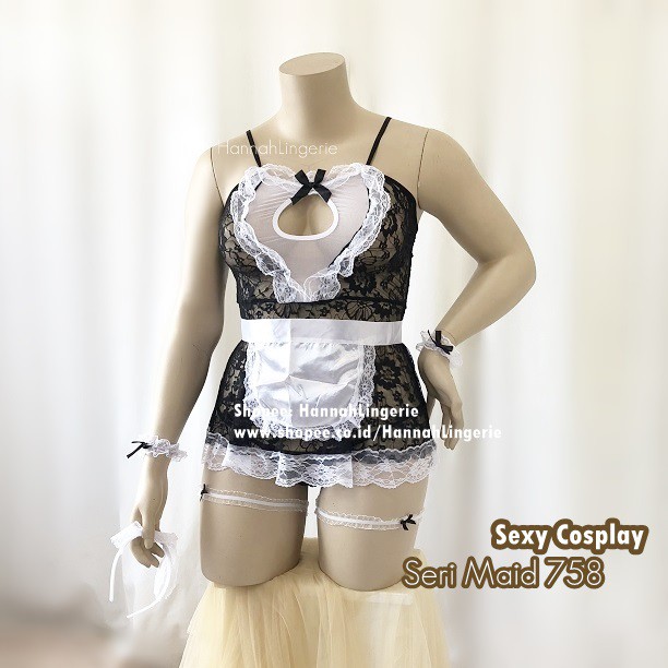 Lingerie Kostum M-3XL Baju Pelayan Seksi Hot Kado Unik Cosplay Lingerie Maid Pelayan Costume 758