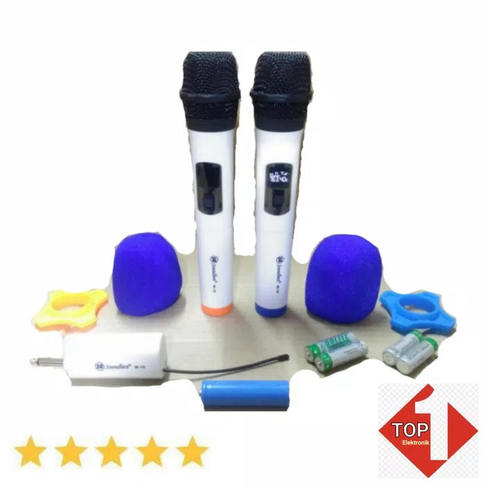 SOUNDBEST original mic WIRELESS charge MICROPHONE wireles charer pro audio sound sistem vokal vocal karaoke mik baterai cas casan profesional panggung  Mic Sepasang Original 100% asli Garansi 1 tahun Soundbest w10 receiver mini 2 unit mic handle kabel cas