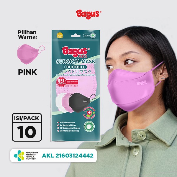 Bagus KN 94 Mask Masker Bedah Dewasa Duckbill 4 ply 4 lapis isi 10