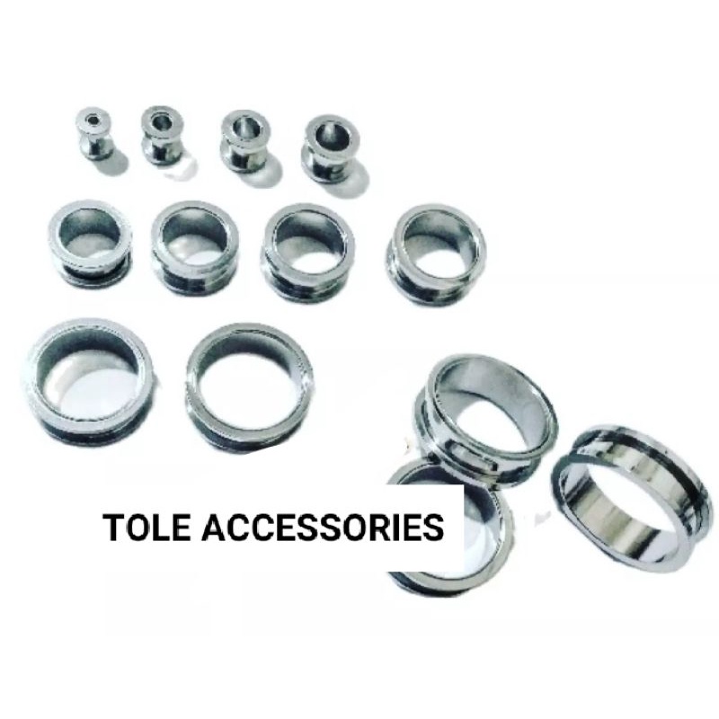 PIERCING EARPLUG SILVER /Piercing earplug/anting Plug/Persing Plug silver/Persing Telinga/Anting