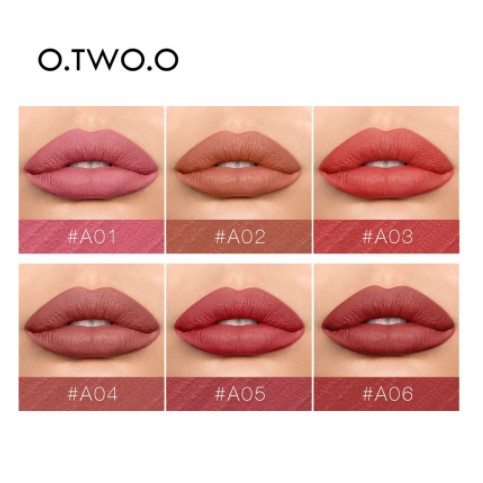 O.Two.O Lip Gloss Matte Tahan Lama 6 Warna HK-YJ 002