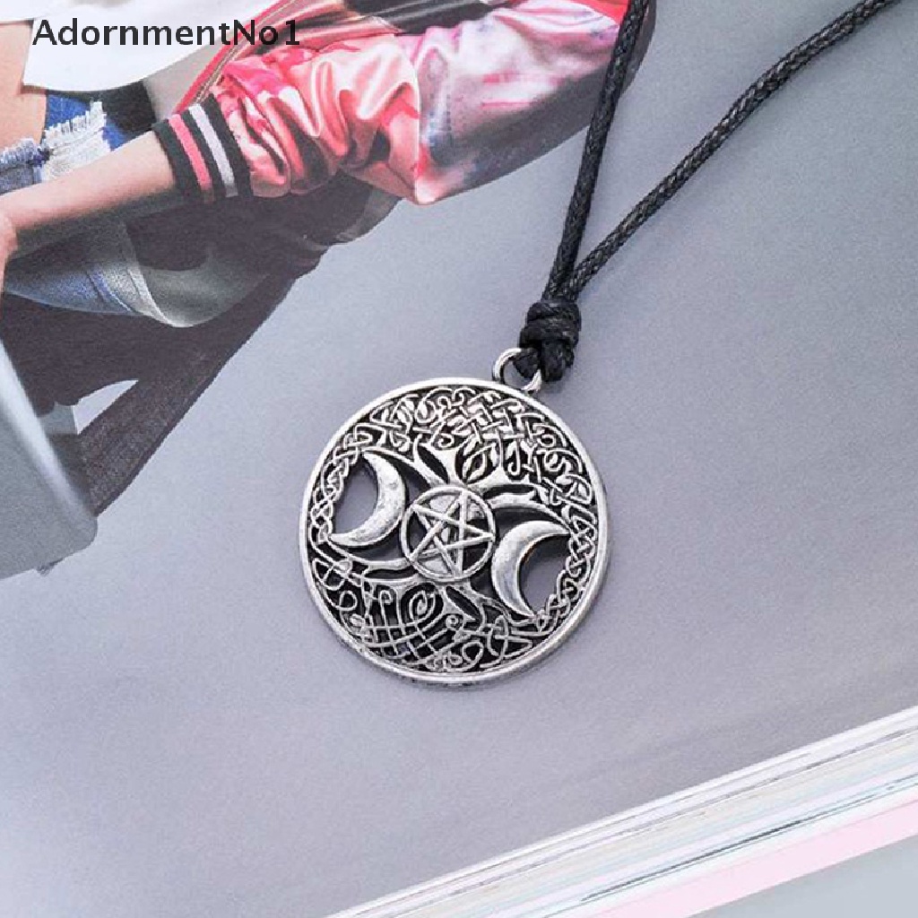 (AdornmentNo1) Kalung Rantai Dengan Liontin Bulan Sabit + Bintang Gaya Gothic Untuk Wanita