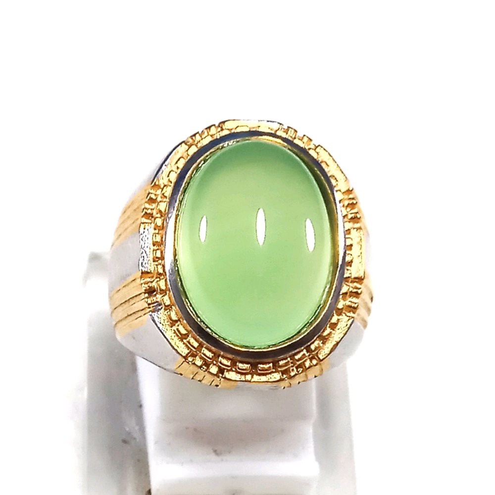 CINCIN BATU AKIK NATURAL GREEN APEL HIJAU MINIMALIS KANTORAN PUNYA