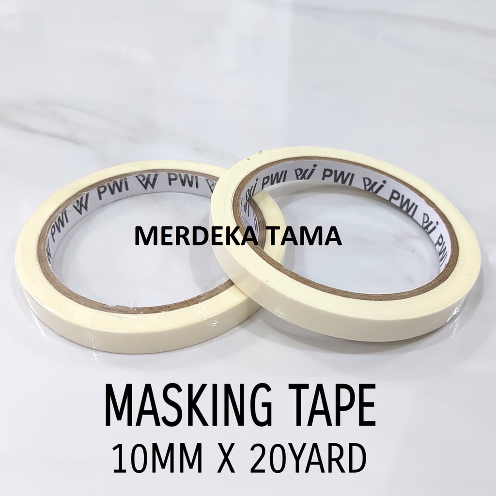 

Solasi Kertas Perekat Selotip Isolasi Masking Tape Krem PWI 10mm x 20yard