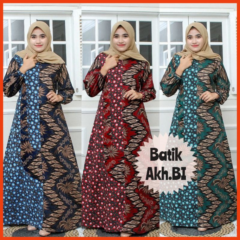 Baju Gamis Fashion Muslim Wanita / Gamis Batik Jumbo Ld 120