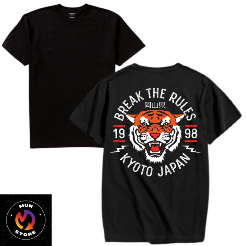 Kaos Distro Logo Break The Rules Kyota Japan Baju Tulisan Ootd Pria Wanita Dewasa Anak Tshirt Tee Hi