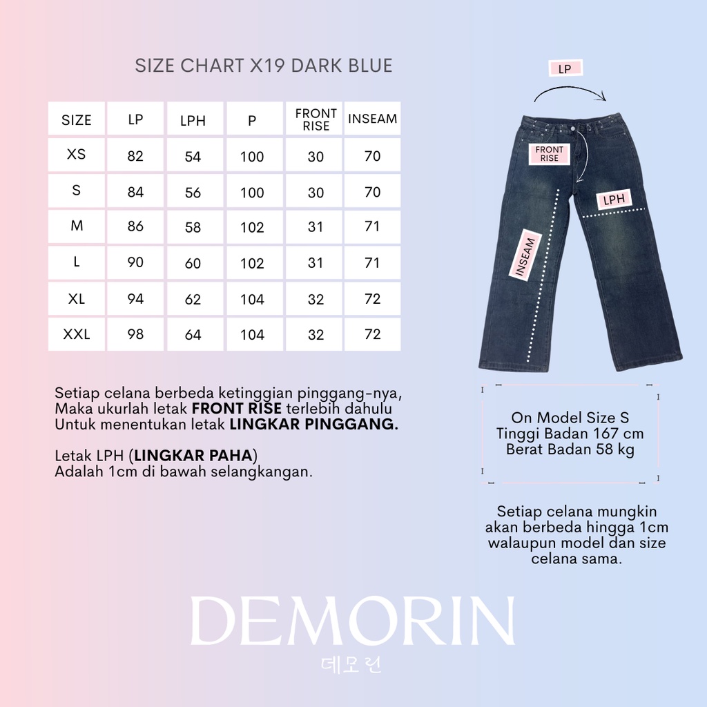 DEMORIN - Celana Jeans Wanita Baggy Highwaist Kekinian - X19 TABBY