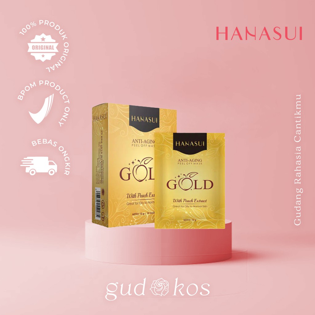 HANASUI Naturgo Peel Off Masker Hitam Komedo | Gold Anti Aging | Mineral Mud Mask BPOM