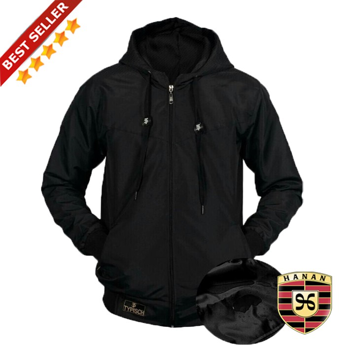 JAKET TYPISCH ORIGINAL TASLAN HITAM WATERPROOF 100% ANTI AIR
