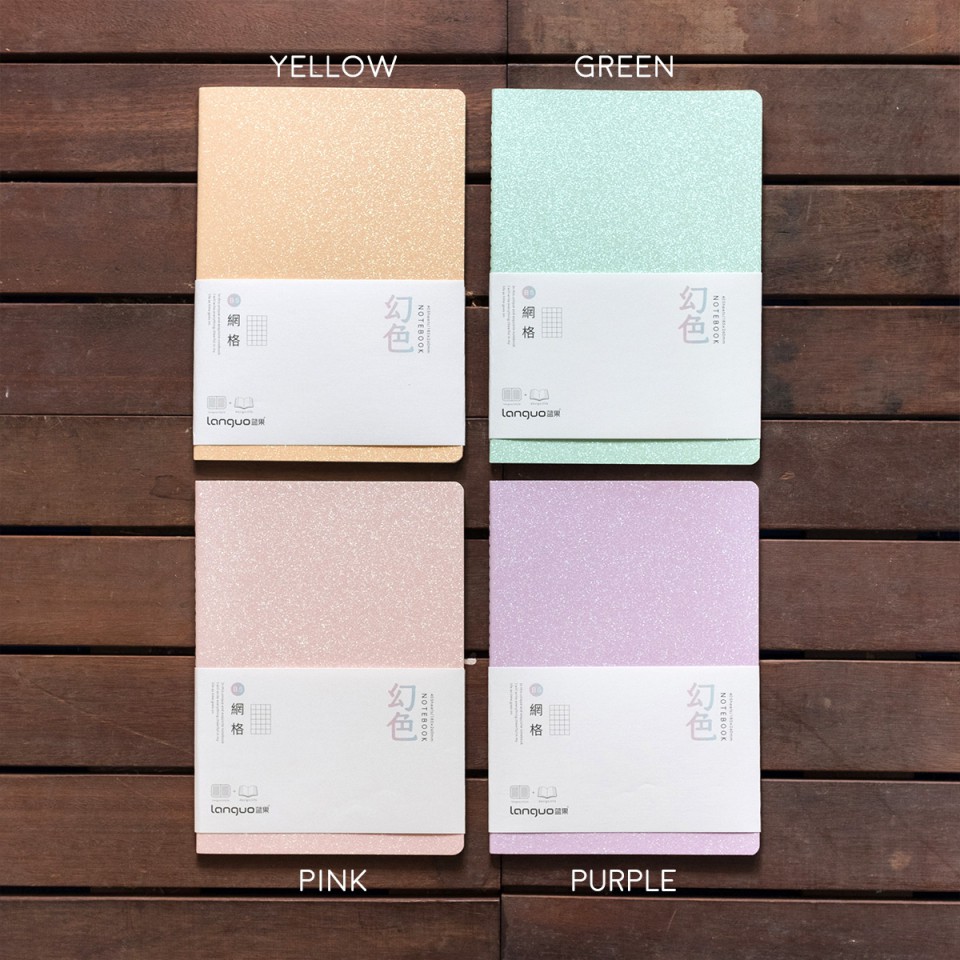 Floating Dream Glitter Grid Notebook B5 Buku  Tulis Catatan 