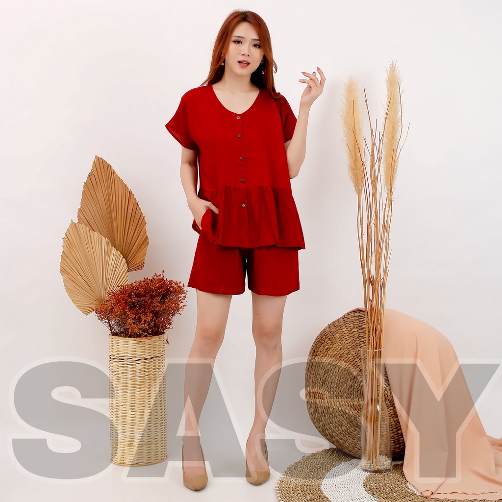 COD SETELAN RAYON CELANA PENDEK / SETELAN WANITA KEKINIAN CELANA PENDEK / SETELAN PIYAMA / PIYAMA CELANA PENDEK /  BAJU SANTAI WANITA / BUSUI FRIENDLY / SETELAN WANITA KEKINIAN KOREAN STYLE / ONE SET KOREA STYLE