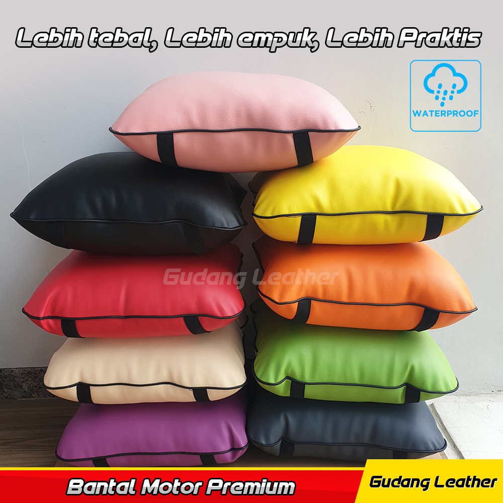 Bantal Motor Waterproof Premium / Bantal Mudik - Abu