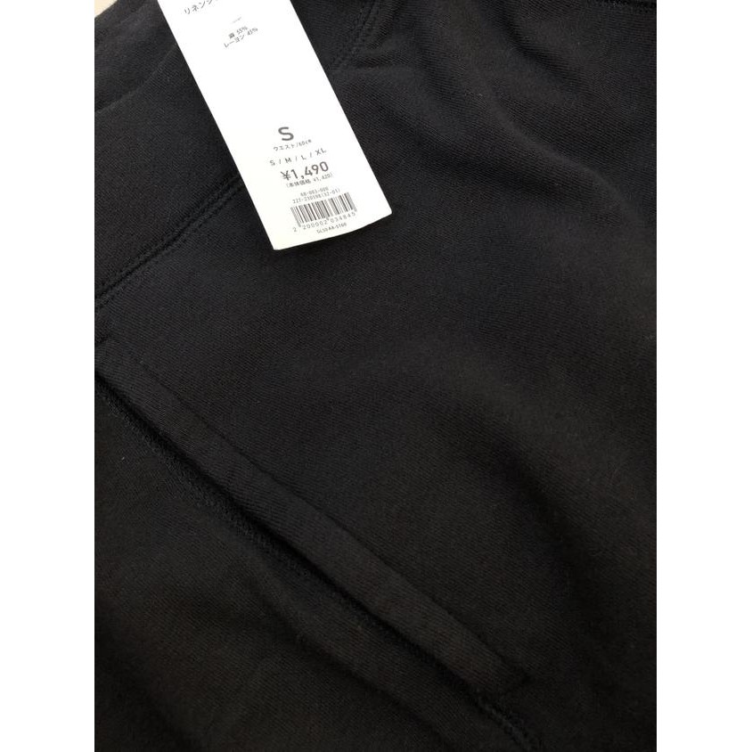 ⁑✢Uh Celana Uniqlo Mens Cotton Jogger Sweatpants Black Original BNWT %+