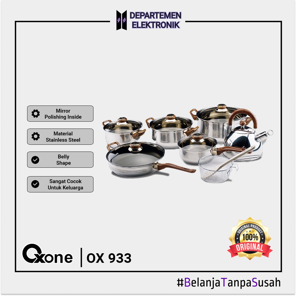 OX-933 Panci Eco Cookware Set Oxone MURAH BANGET / GARANSI RESMI