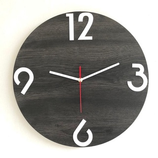 JAM DINDING KAYU BESAR 40 cm GARANSI 1 THN. [SWEEP MOVEMENT SERIES] - Jam Dinding Minimalis - Jam Dinding Akrilik - BLACK GRY PINE ACRLK PUTIH | AESTHETIC ART MINIMALIS | HIASAN DEKORASI | - by Selembarkayoe