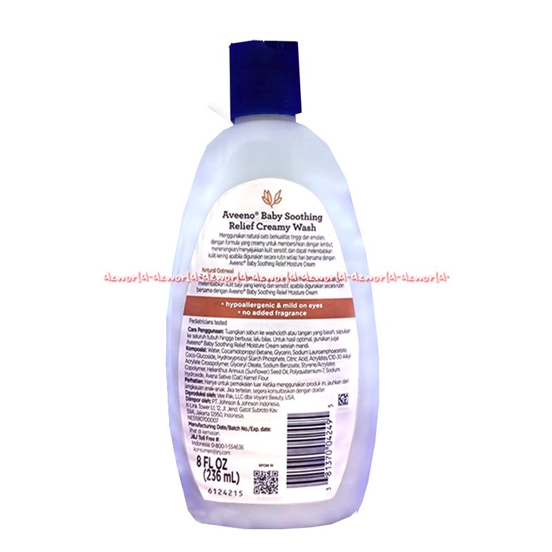 Aveeno Baby Soothing Relief Creamy Wash Oatmeal 236ml Sabun Mandi Aveno Bayi Lembut di Kulit