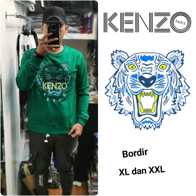 Kenzo Sweater Panjang Premium Logo Bordir  Import Uk XL dan XXL