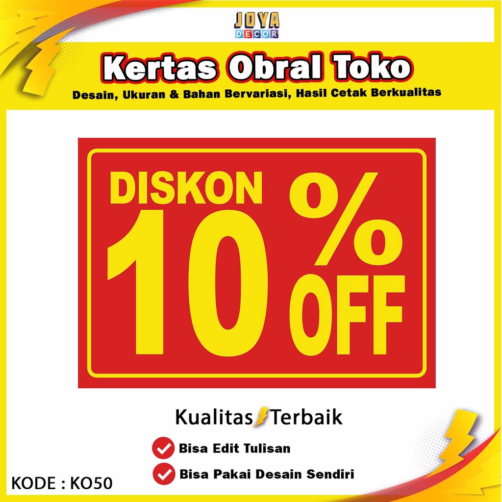 

KERTAS OBRAL TOKO / HARGA BANDROL/ KERTAS TULISAN LAMINASI / KERTAS HARGA BANDROL / NAMETAG HARGA JUALAN KO50