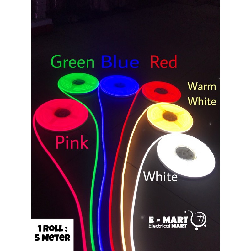 DC12V NEON FLEX LED Selang DC 12V Roll 5Meter / Lampu Neon Flexible Sign Strip