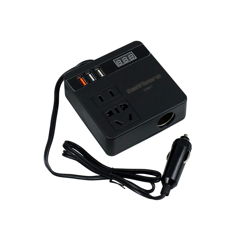 GS8u Taffware Car Power Konverter Dc 12/24 V To Dc 110/220 V 150 W With 3 Usb Port - Ea851 - Black Or-i