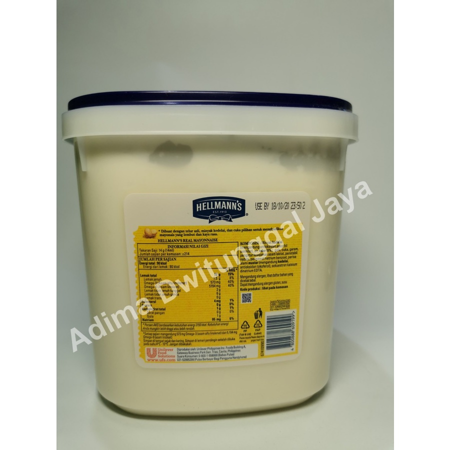 Mayonnaise Hellmann's 3 ltr / Mayonnaise / Mayones