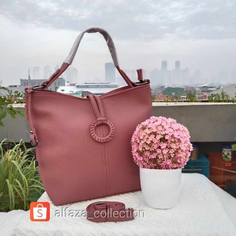 Tas Hobo Tote Wanita Bahan Kulit Jeruk