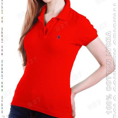 Cmv Polo Country C6-25 Original Kaos Polo Shirt Cewek Cotton Merah Cabe Cp